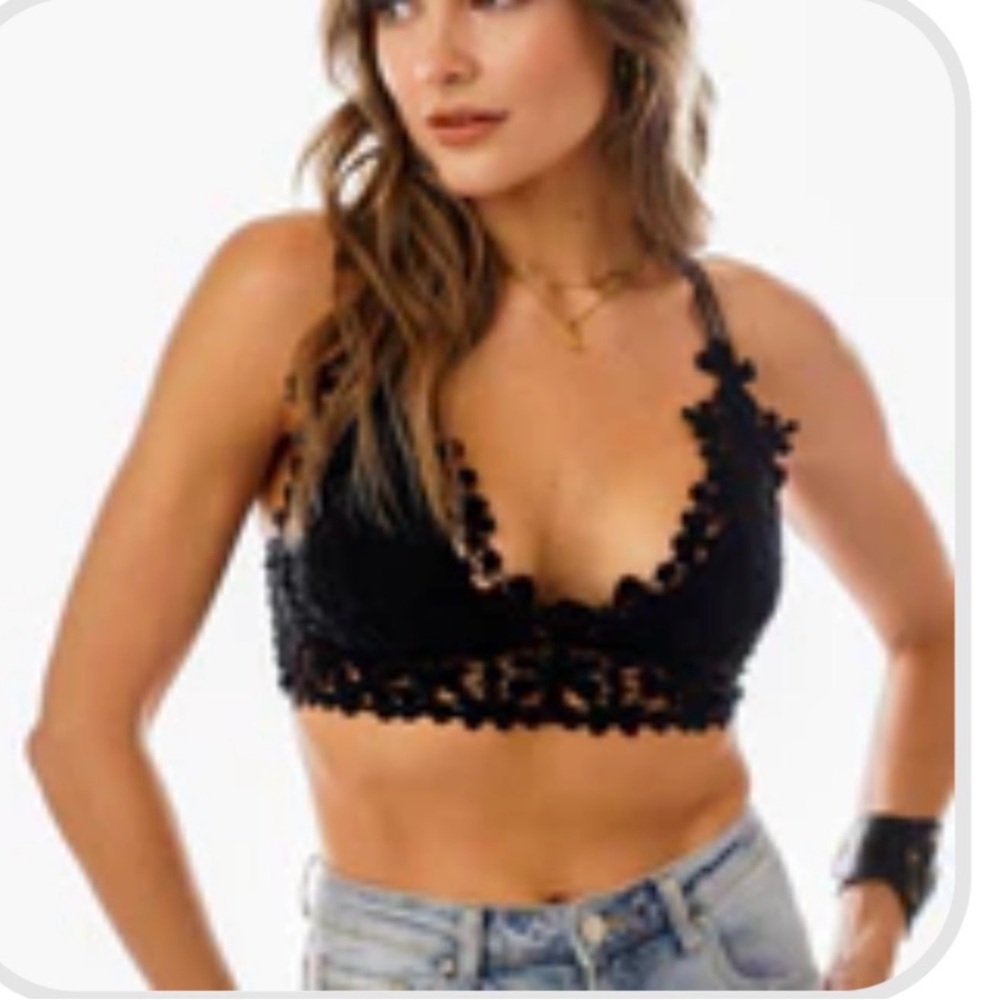 Never worn Three Bird Nest Black Lace Bralette